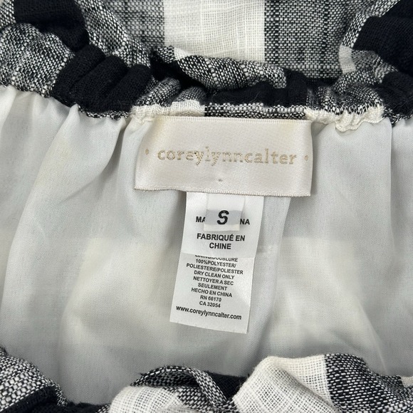 Anthropologie Corey Lynn Calter Gingham Linen Blend Coastal Chic Off Shoulder S - Picture 6 of 9